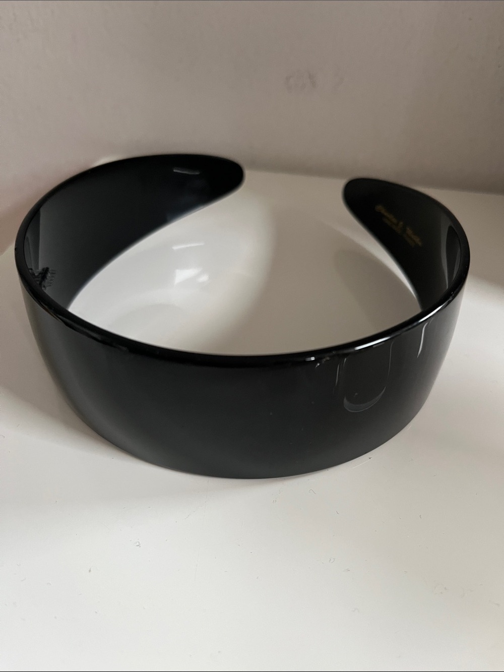 Authentic Charles J. Wahba black acetate headband handmade in Paris BNWOT